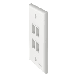 Placa de Pared Vertical, Salida Para 4 Puertos Keystone, Color Blanco