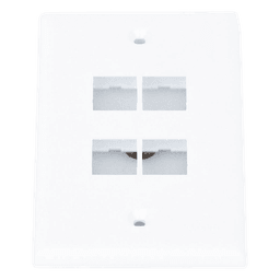 Placa de Pared Vertical, Salida Para 4 Puertos Keystone, Color Blanco
