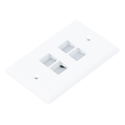 Placa de Pared Vertical, Salida Para 4 Puertos Keystone, Color Blanco
