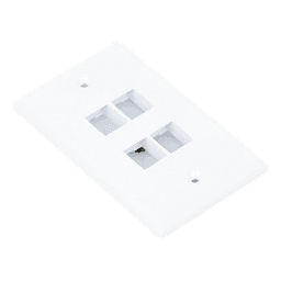 Placa de Pared Vertical, Salida Para 4 Puertos Keystone, Color Blanco