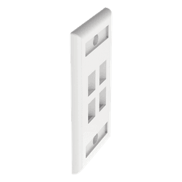 Placa de Pared Vertical, Salida Para 4 Puertos Keystone, Con Espacios Para Etiquetas, Color Blanco