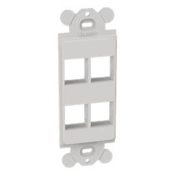 Marco de Módulo Dúplex, Para Placas Frontales Estándar GFCI, Acepta 4 Módulos Keystone, Color Blanco