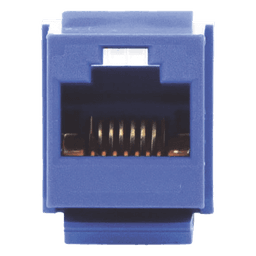 Conector Jack Estilo Leadframe, Tipo Keystone, Categoría 5e, de 8 Posiciones y 8 Cables, Color Azul