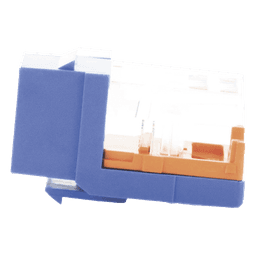 Conector Jack Estilo Leadframe, Tipo Keystone, Categoría 5e, de 8 Posiciones y 8 Cables, Color Azul
