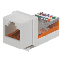 Conector Jack Estilo Leadframe, Tipo Keystone, Categoría 5e, de 8 Posiciones y 8 Cables, Color Marfil