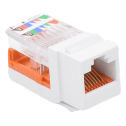 Conector Jack Estilo Leadframe, Tipo Keystone, Categoría 5e, de 8 Posiciones y 8 Cables, Color Blanco
