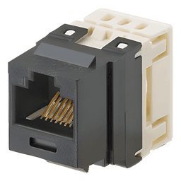 Conector Jack Estilo 110 (de Impacto), Tipo Keystone, Categoría 6, de 8 Posiciones y 8 Cables, Color Negro