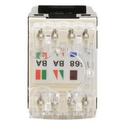 Conector Jack Estilo 110 (de Impacto), Tipo Keystone, Categoría 6, de 8 Posiciones y 8 Cables, Color Negro