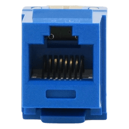 Conector Jack Estilo 110 (de Impacto), Tipo Keystone, Categoría 6, de 8 Posiciones y 8 Cables, Color Azul