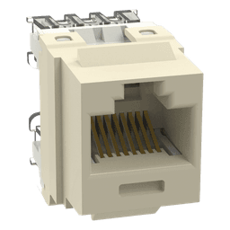 Conector Jack Estilo 110 (de Impacto), Tipo Keystone, Categoría 6, de 8 Posiciones y 8 Cables, Color Marfil