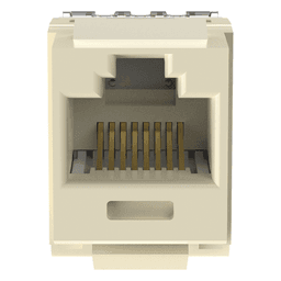 Conector Jack Estilo 110 (de Impacto), Tipo Keystone, Categoría 6, de 8 Posiciones y 8 Cables, Color Marfil