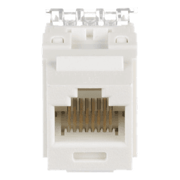Conector Jack Estilo 110 (de Impacto), Tipo Keystone, Categoría 6, de 8 Posiciones y 8 Cables, Color Blanco Mate