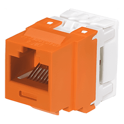 Conector Jack Estilo 110 (de Impacto), Tipo Keystone, Categoría 6, de 8 Posiciones y 8 Cables, Color Naranja