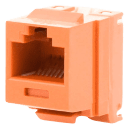 Conector Jack Estilo 110 (de Impacto), Tipo Keystone, Categoría 6, de 8 Posiciones y 8 Cables, Color Naranja