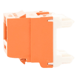 Conector Jack Estilo 110 (de Impacto), Tipo Keystone, Categoría 6, de 8 Posiciones y 8 Cables, Color Naranja