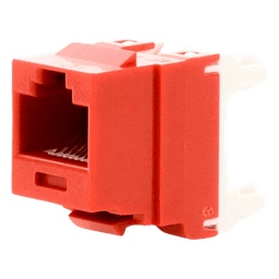 Conector Jack Estilo 110 (de Impacto), Tipo Keystone, Categoría 6, de 8 Posiciones y 8 Cables, Color Rojo