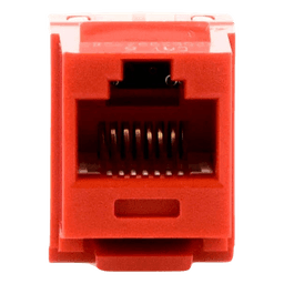 Conector Jack Estilo 110 (de Impacto), Tipo Keystone, Categoría 6, de 8 Posiciones y 8 Cables, Color Rojo