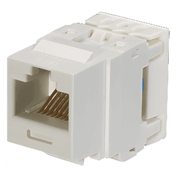 Conector Jack Estilo 110 (de Impacto), Tipo Keystone, Categoría 6, de 8 Posiciones y 8 Cables, Color Blanco
