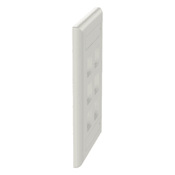 Placa de Pared Vertical, Salida Para 6 Puertos Keystone, Con Espacios Para Etiquetas, Color Blanco Mate