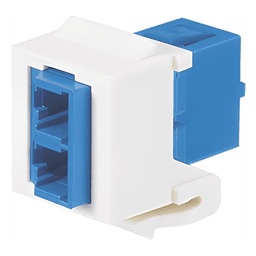 Módulo Acoplador LC Duplex, para Fibra Óptica Monomodo OS1/OS2, Tipo Keystone, Color Blanco