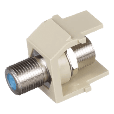 Módulo Acoplador Coaxial Tipo F, Keystone, de 75 Ohms, 3.0 GHz, Color Marfil