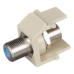 Módulo Acoplador Coaxial Tipo F, Keystone, de 75 Ohms, 3.0 GHz, Color Marfil