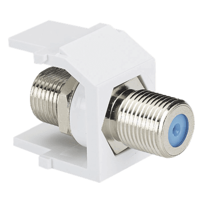 Módulo Acoplador Coaxial Tipo F, Keystone, de 75 Ohms, 3.0 GHz, Color Blanco