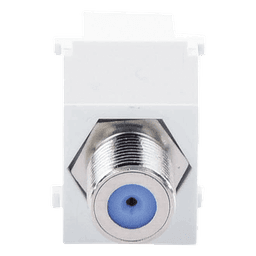 Módulo Acoplador Coaxial Tipo F, Keystone, de 75 Ohms, 3.0 GHz, Color Blanco