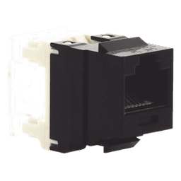 Conector Jack Estilo 110 (de Impacto), Tipo Keystone, Categoría 5e, de 8 Posiciones y 8 Cables, Color Negro