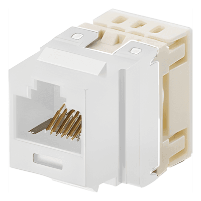 Conector Jack Estilo 110 (de Impacto), Tipo Keystone, Categoría 5e, de 8 Posiciones y 8 Cables, Color Marfil