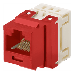 Conector Jack Estilo 110 (de Impacto), Tipo Keystone, Categoría 5e, de 8 Posiciones y 8 Cables, Color Rojo