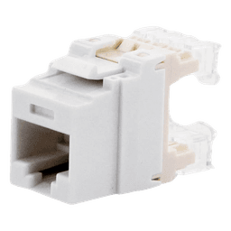Conector Jack Estilo 110 (de Impacto), Tipo Keystone, Categoría 5e, de 8 Posiciones y 8 Cables, Color Blanco