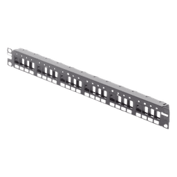 Panel de Parcheo Modular Keystone (Sin Conectores), Numerado y Espacio para Etiquetas, de 24 Puertos, 1UR