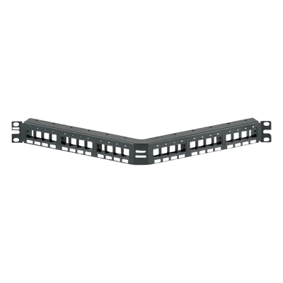 Panel de Parcheo Modular Keystone / 24 Puertos / Angulado / 1UR / 19" (482.6 mm)