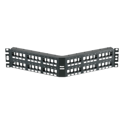 Panel de Parcheo Modular Keystone (Sin Conectores), Angulado, de 48 Puertos, 2UR