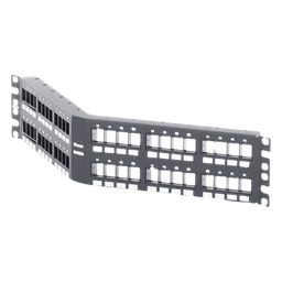 Panel de Parcheo Modular Keystone (Sin Conectores), Angulado, de 48 Puertos, 2UR