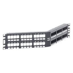 Panel de Parcheo Modular / 48 Puertos Keystone / 2 UR / Sin Conectores / Identificación Pre-impresa / Acero Inoxidable / ABS