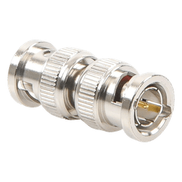 Adaptador tipo Barril para 75 Ohm, de Conector BNC Macho a BNC Macho, Niquel/ Oro/ Teflón.