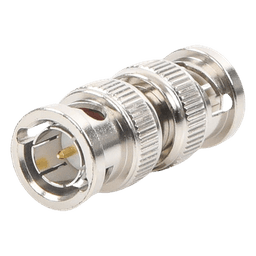 Adaptador tipo Barril para 75 Ohm, de Conector BNC Macho a BNC Macho, Niquel/ Oro/ Teflón.