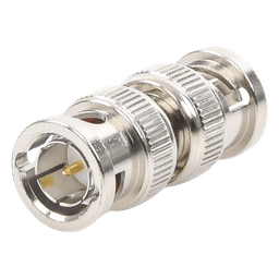 Adaptador tipo Barril para 75 Ohm, de Conector BNC Macho a BNC Macho, Niquel/ Oro/ Teflón.