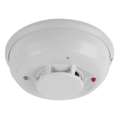 Detector de humo fotoeléctrico de 4 hilos con sensor térmico aislado, sirena y relevador, serie i3