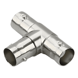 Adaptador en T para 75 Ohm de triple conectores BNC Hembras, Níquel/ Oro/ Teflón.