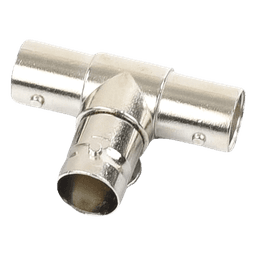 Adaptador en T para 75 Ohm de triple conectores BNC Hembras, Níquel/ Oro/ Teflón.