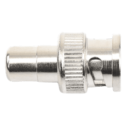 Adaptador en Línea para 75 Ohm, de Conector BNC Macho a RCA Hembra en Aplicaciones de Audio-Video para Cámaras, Monitores y DVR's.