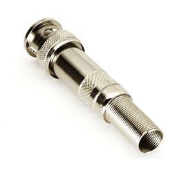 Conector BNC macho de 75 Ohm, con base de resorte para montar a presión cable coaxial RG-59/ Níquel/ Oro/ Teflón. 