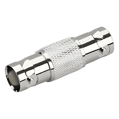 Adaptador Tipo Barril para 75 Ohm, de Conector BNC Hembra a BNC Hembra, Níquel/ Oro/ Teflón.
