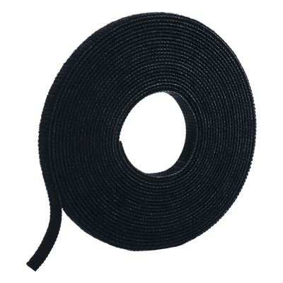 Rollo de Cinta de Contacto, de 15 Pies (4.5m) de Largo, 19.1 mm de Ancho, Color Negro