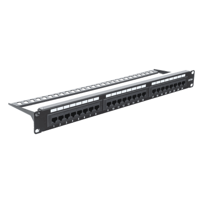 Panel de Parcheo de Impacto (110) UTP de 24 Puertos Cat6A, 19 Pulgadas (48.26 cm), con Barra para Organizar Cables y Espacio para Etiqueta