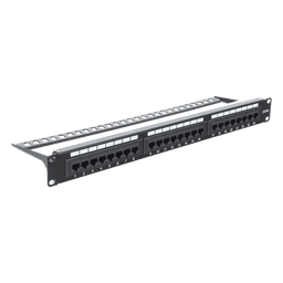 Panel de Parcheo de Impacto (110) UTP de 24 Puertos Cat6A, 19 Pulgadas (48.26 cm), con Barra para Organizar Cables y Espacio para Etiqueta