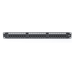 Panel de Parcheo de Impacto (110) UTP de 24 Puertos Cat6A, 19 Pulgadas (48.26 cm), con Barra para Organizar Cables y Espacio para Etiqueta